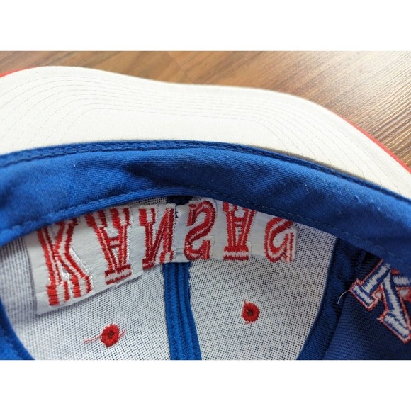 Vintage 90s Kansas Jayhawks Hat 7 1/4 Top Of The World Blue Wool - Picture 10 of 10